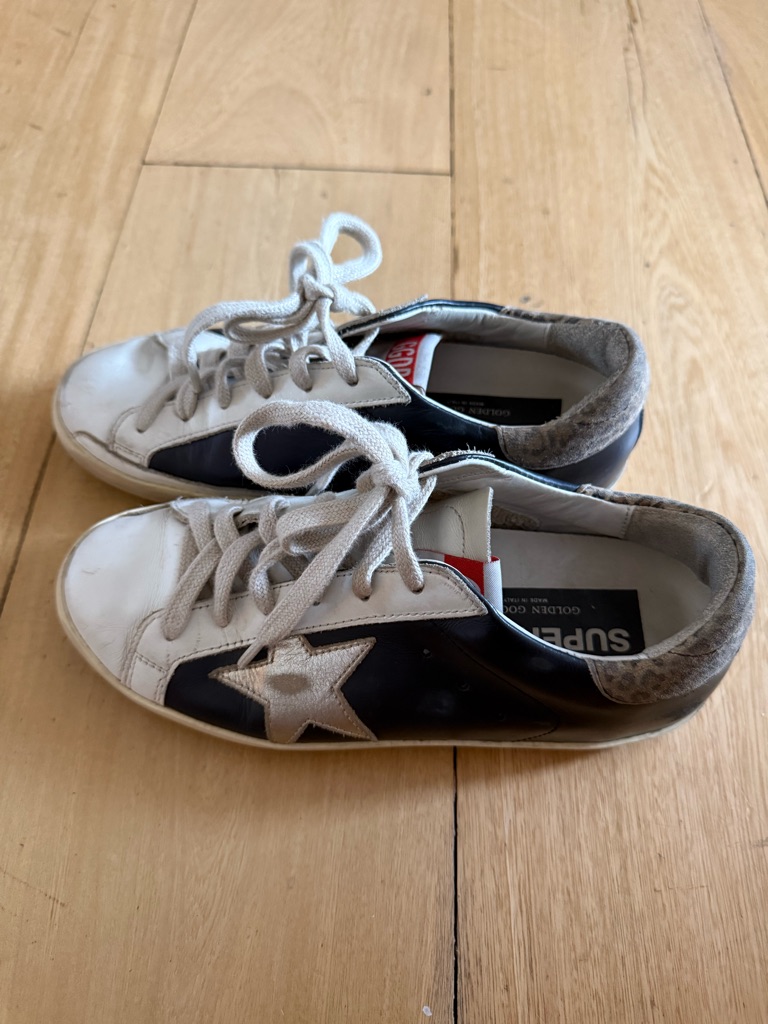 Golden Goose Leather And Leo Sneakers